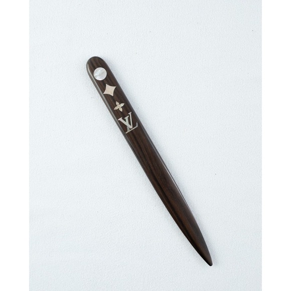 LOUIS VUITTON Mahogany Letter Opener w/Inlaid Mother of Pearl - Picture 1 of 7